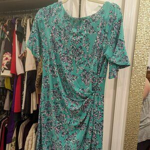 Taylor for a Pea in the Pod Teal Floral Dress